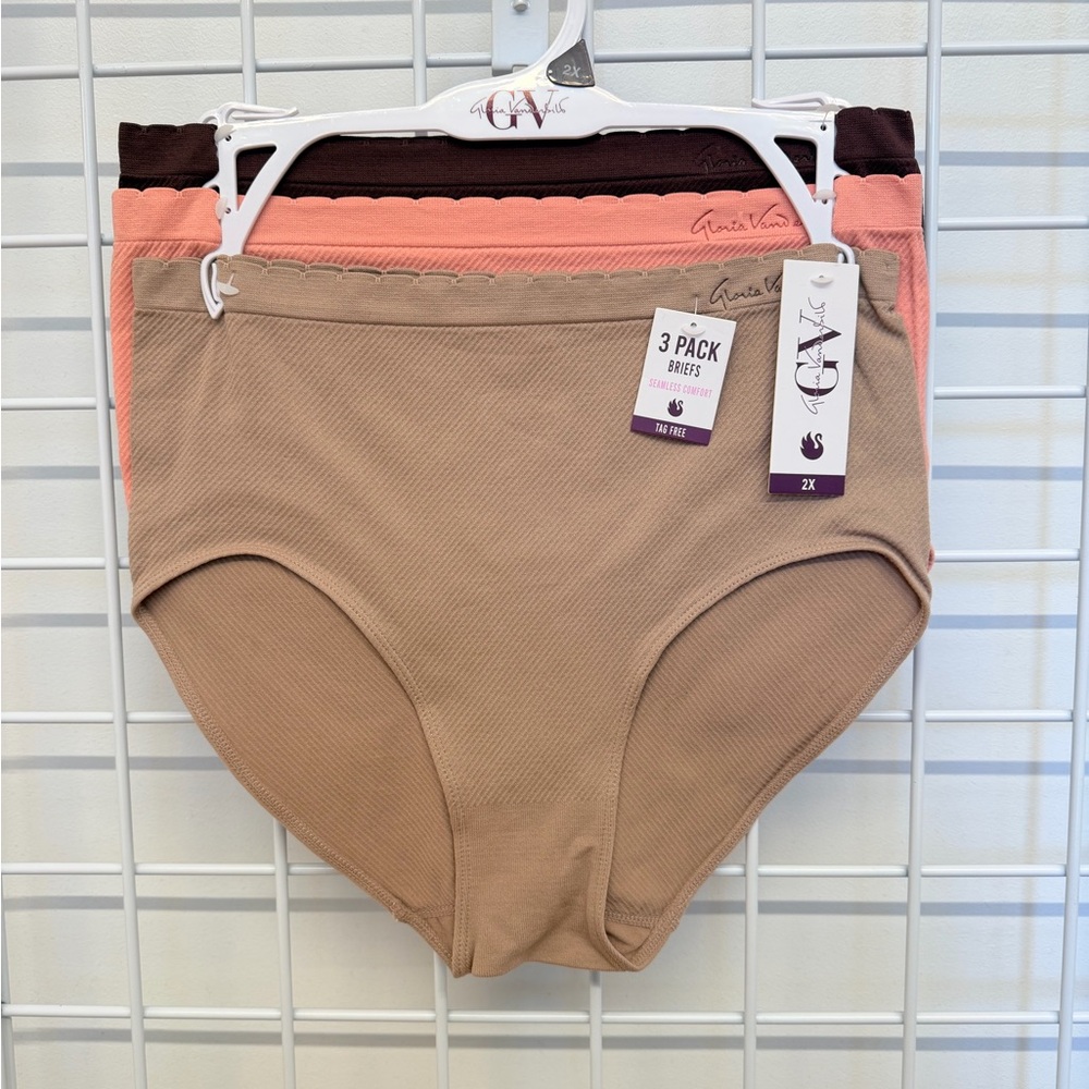 Gloria Vanderbilt - 3-Pack Women's Briefs in Tan, Pink, and Brown